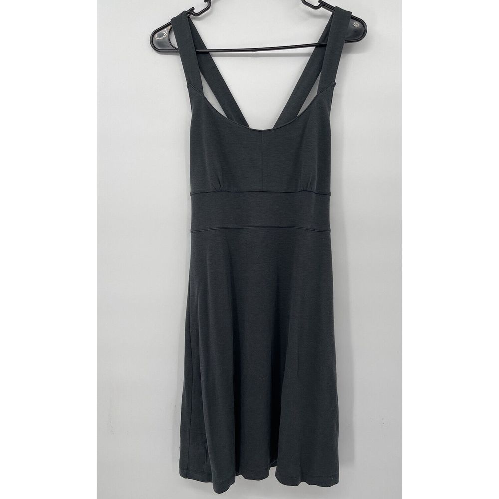 Horny‎ Toad Dress Charcoal Grey Crisscross Back ALine Size M